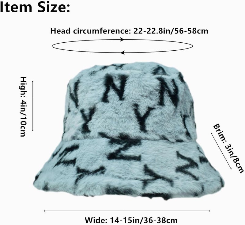 Glory Max Winter Fluffy Plush Bucket Hat Cozy Faux Fur Wide Brim Adjustable Size for Women - Image 5